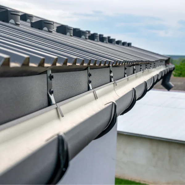 An image showing seamless gutters in various colors and materials.