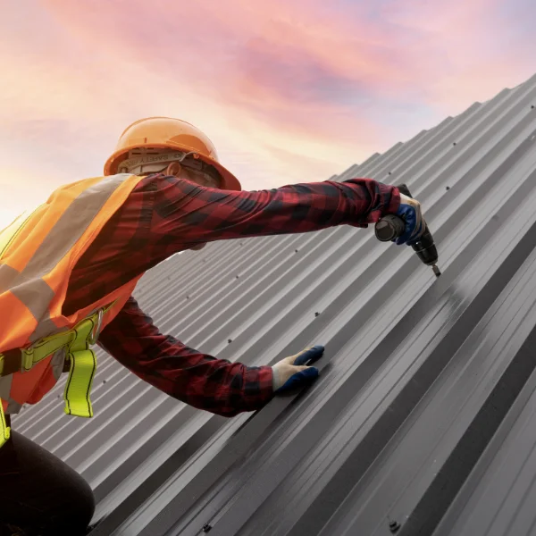 An image showing a modern metal roof on a house.