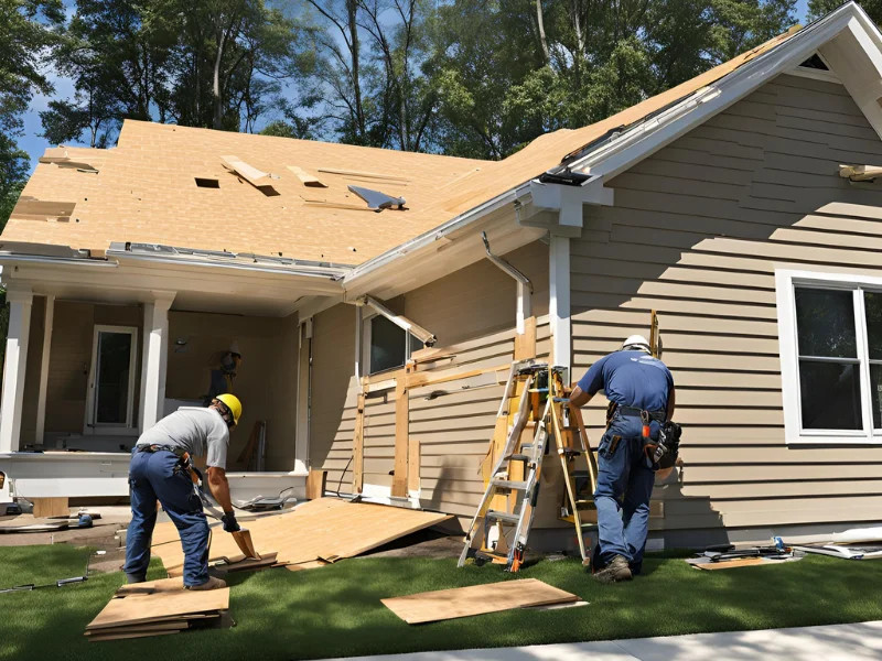 The experienced team at Spartan Roofing & Siding performing siding installation in San Antonio.