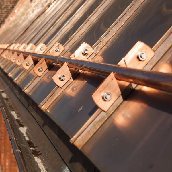 A picture showing copper roofing.