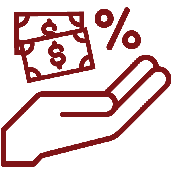 Icon representing a client receiving financing options from a a leading roofing company: Spartan Roofing & Siding.