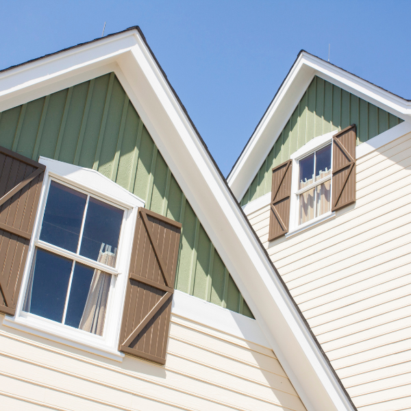 An image showing a house with both horizontal and vertical siding options.