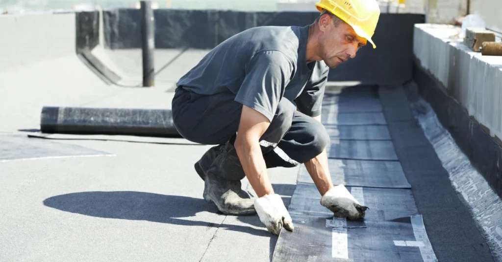 An image showing commercial roof coating in San Antonio, TX.