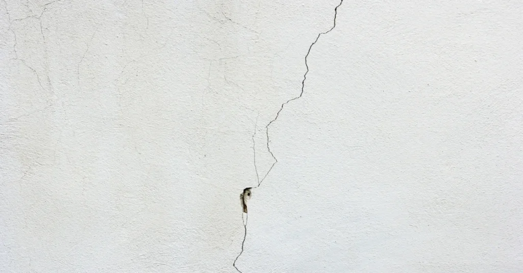 An image showing vertical foundation cracks in San Antonio, TX.