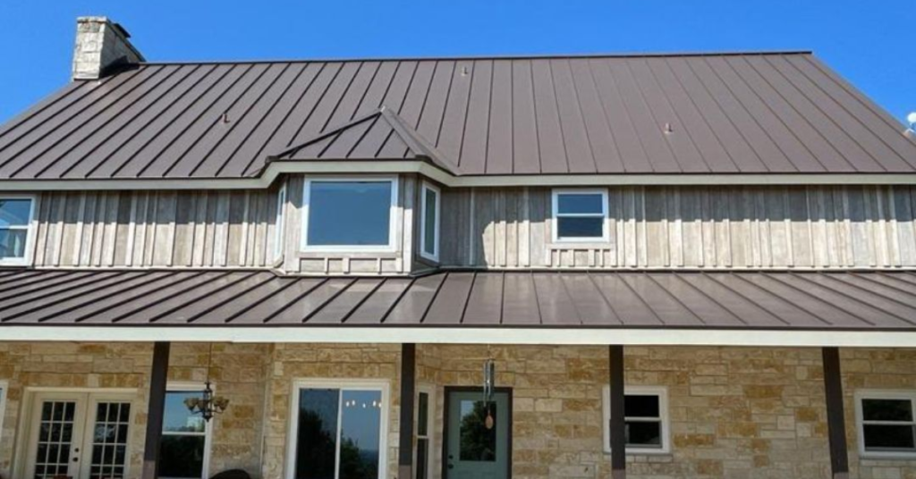 An image showing a trusted metal roofing company at work in San Antonio.